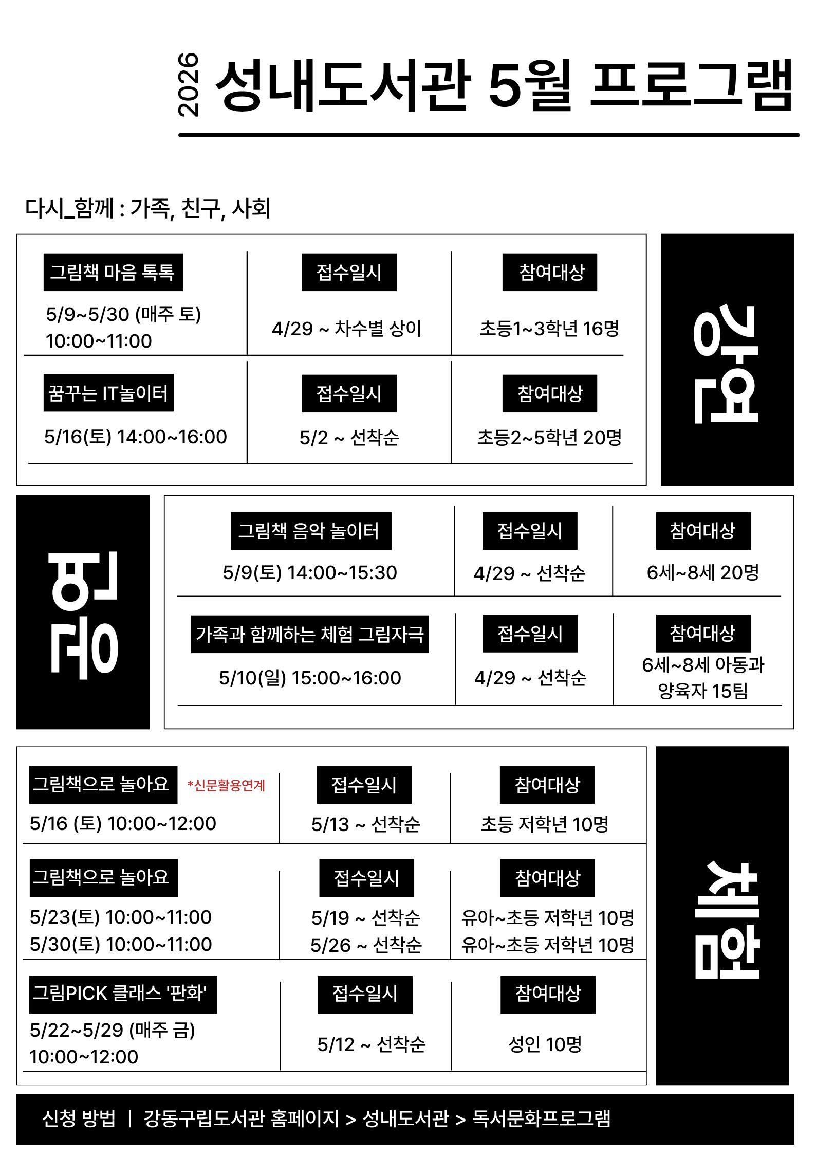 성내도서관 5월 행사 안내 이미지 1