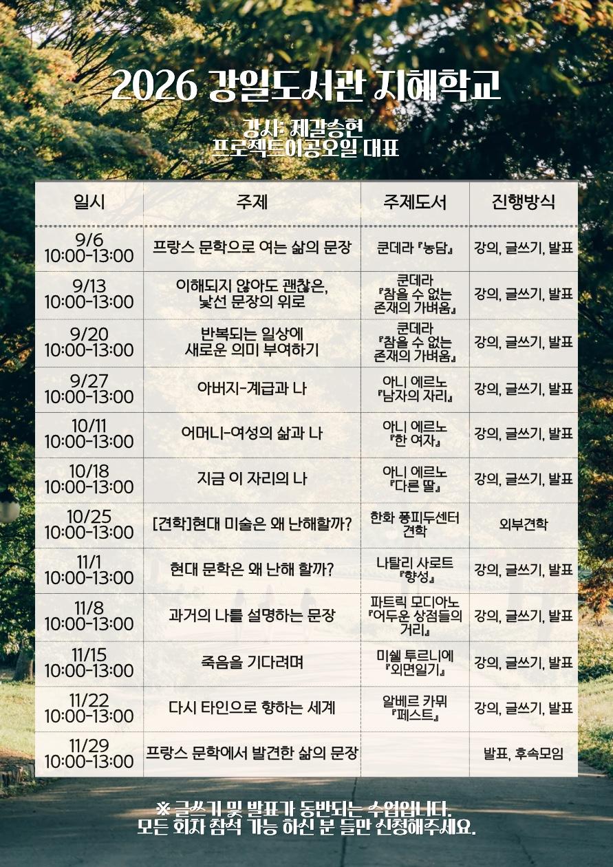 [2026년 지혜학교] 프랑스 문학에서 배우는 삶의 문장 이미지 2