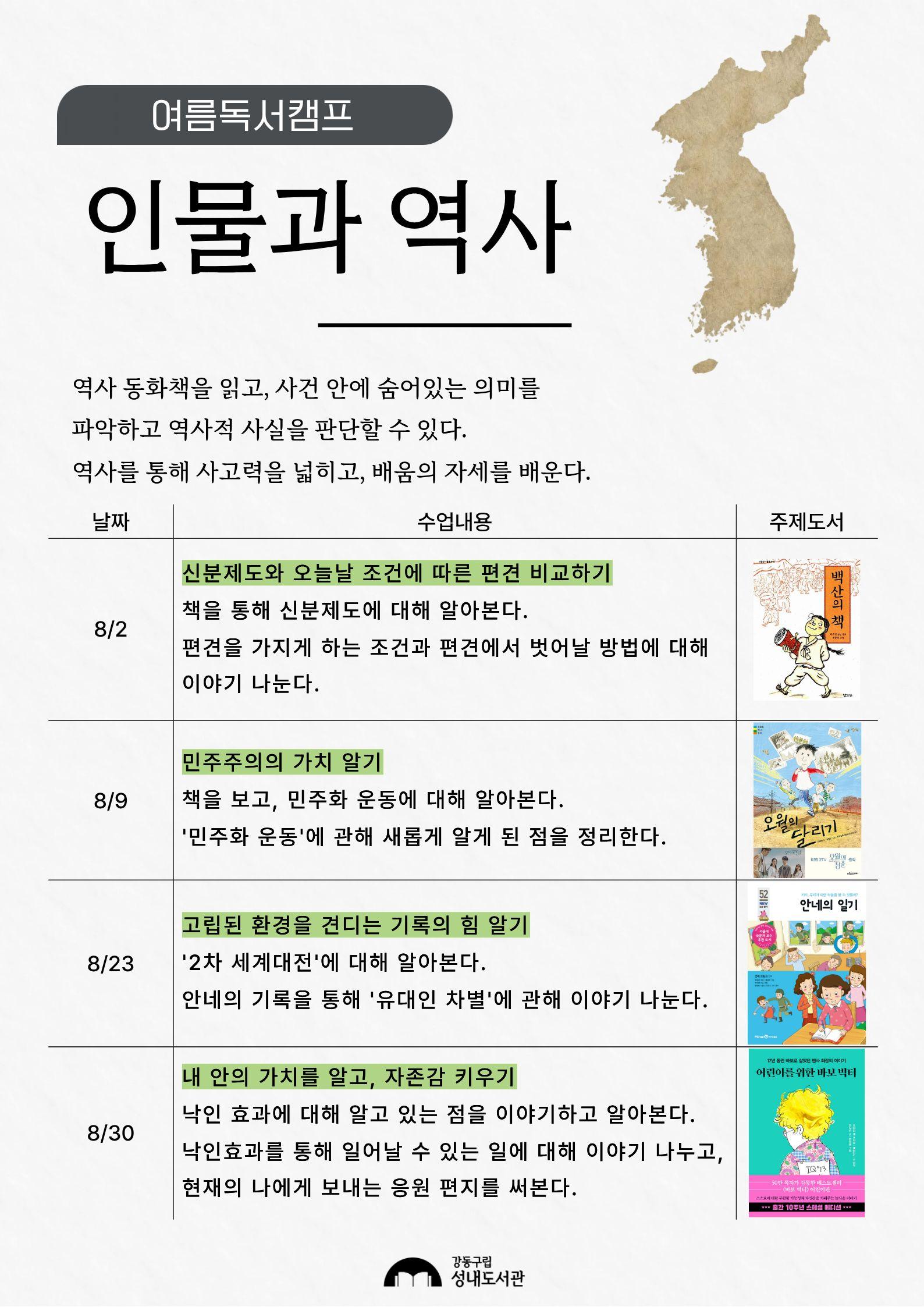 여름방학 독서캠프: 인물과 역사 (초등 고학년) 이미지 2